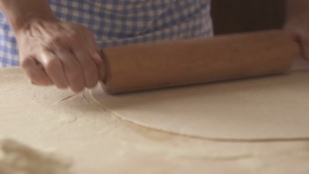 Yapımı Vejetaryen Farfalle Makarna Buğday Unu Aşçı Hamuru Germek Için — Stok video