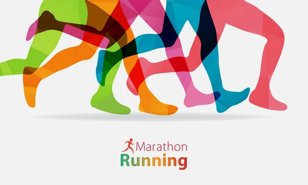 Marathon Lopen Vectorillustratie — Stockvector