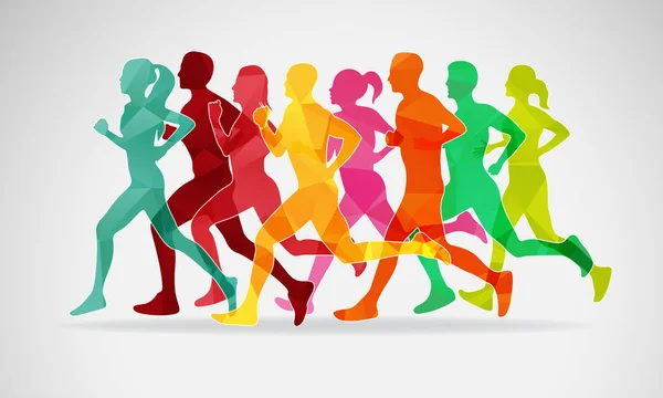 Marathon Lopen Vectorillustratie — Stockvector