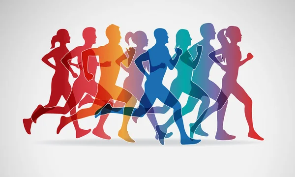 Running Marathon Vector Illustration Royalty Free Stock Illustrations