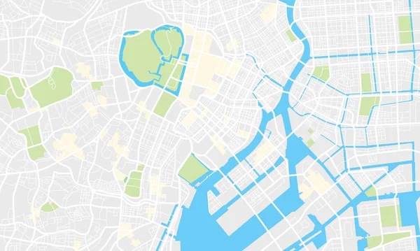 Tóquio Mapa Cidade Ilustração Vetorial —  Vetores de Stock