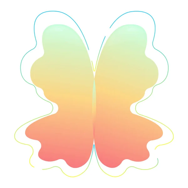 Una forma moderna mariposa abstracta. Forma abstracta degradada con elementos líquidos que fluyen. Recurso gráfico para el diseño de un logotipo, volante o presentación . — Vector de stock