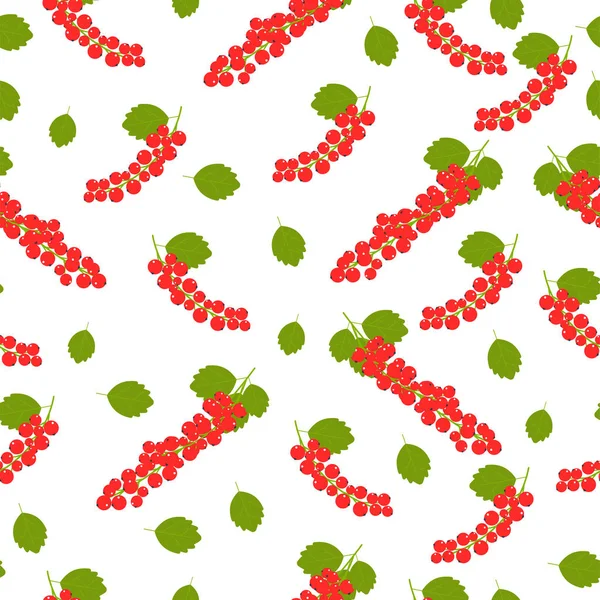Nahtloses Muster. Zweige mit roten Beeren auf weißem Hintergrund. — Stockvektor
