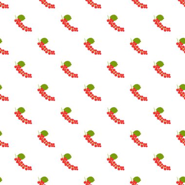 Kusursuz desen. Beyaz arka planda kırmızı meyveleri olan dallar.