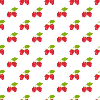 Kusursuz desen. Beyaz arka planda kırmızı meyveleri olan dallar.