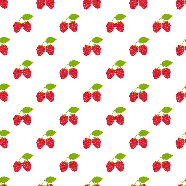 Seamless pattern. Branches with red berries on white background. — Stock Vector