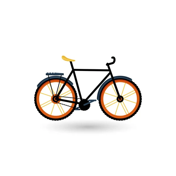 Vektorové moderní ploché kreslené cyklistické kolo izolované na bílém pozadí — Stockový vektor