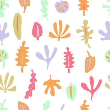 Düz tarzda tropikal yaprakları ile Desen