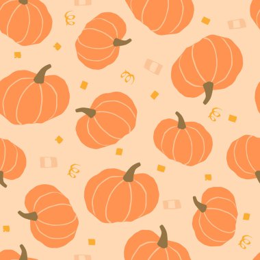 El yapımı balkabağı pürüzsüz desen. Çizgi film, soyut şekilli mevsimlik sebzeler.