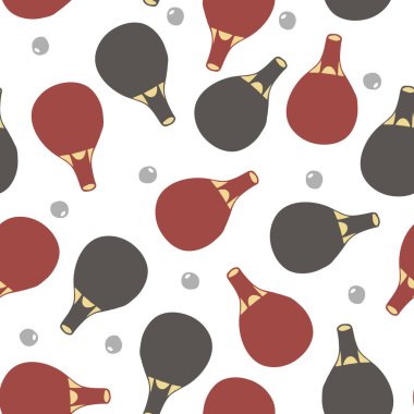 Ping-pong raketi ve top ile vektör deseni.