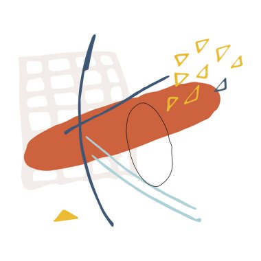 Soyut sanat kompozisyonu. Vektör el çizimi.