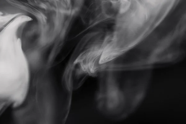 Cigarette Smoke Black Background Detailed Close — 图库照片