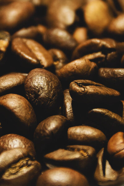 Freshly Roasted Coffee Beans Macro Close-Up