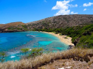 Hanauma Bay O'ahu Adası, Hawaii güzel görünümü