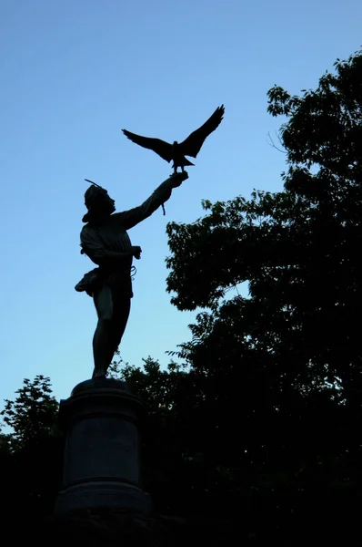 Falconer Heykeli Yapıldı New York Central Park George Blackall Simonds — Stok fotoğraf