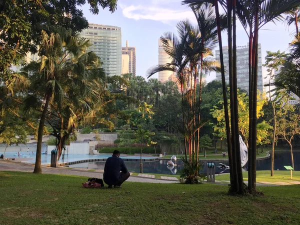 Vista del parque KLCC en Kuala Lumpur —  Fotos de Stock