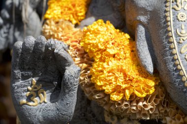 Ganesha heykelinin elinin resmini yakın