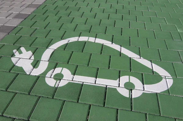Electric vehicle charger station symbol