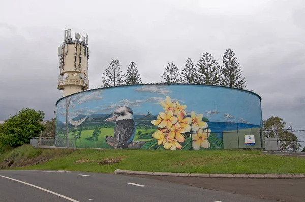 Caloundra Queensland Austrália Fevereiro 2020 Tanque Água Australiano Decorado Por — Fotografia de Stock