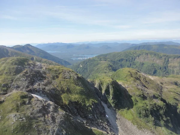 Ariel Kilátás Ködös Fjordok Ketchikan Alaska Tongass National Forest — Stock Fotó