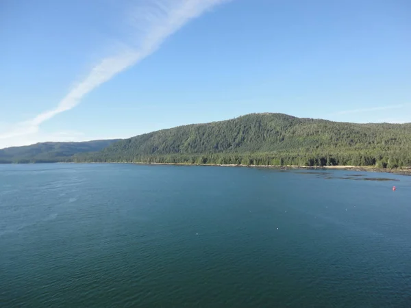 Montagna Riempito Orizzonte Sull Oceano Pacifico Passaggio Interno Alaska — Foto Stock