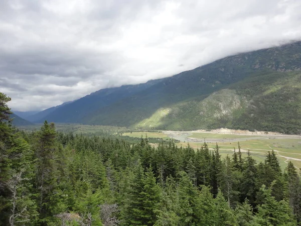 Montaña Alaska Fondo Del Lago Borde Una Selva Templada —  Fotos de Stock