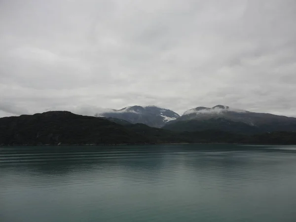 Montagna Riempito Orizzonte Sull Oceano Pacifico Passaggio Interno Alaska — Foto Stock