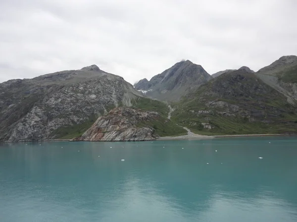 Montagna Riempito Orizzonte Sull Oceano Pacifico Passaggio Interno Alaska Sotto — Foto Stock