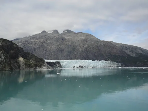 Harvard Lodowiec Koniec College Fjord Alaska Szeroki Lodowiec Rzeźba Jego — Zdjęcie stockowe