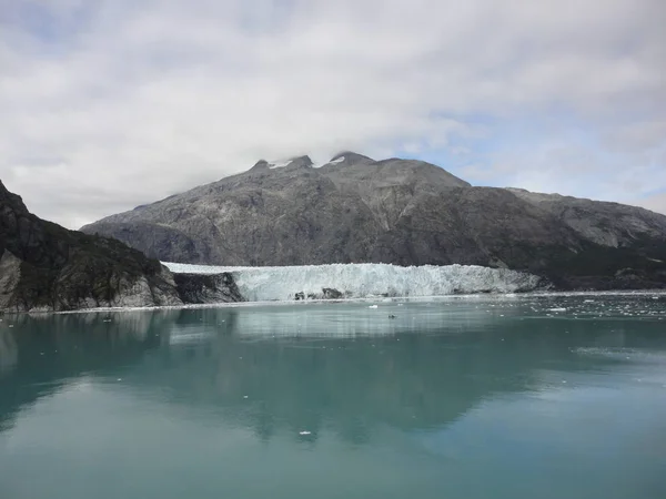 Glaciar Harvard Final College Fjord Alaska Geleira Larga Esculpir Seu — Fotografia de Stock