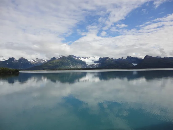 Ледники Национальном Парке Ледникового Залива Аляске Ледники Идущие Через Горные — стоковое фото