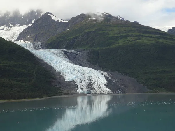Glaciares Dentro Parque Nacional Glacier Bay Alasca Geleiras Sobrevoar Picos — Fotografia de Stock
