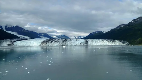 Harvard Gletser Pada Akhir College Fjord Alaska Gletser Lebar Mengukir — Stok Foto