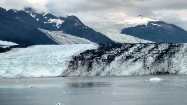 Harvard Lodowiec Koniec College Fjord Alaska Szeroki Lodowiec Rzeźba Jego — Zdjęcie stockowe