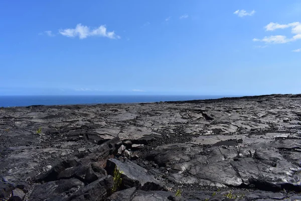 Campos Lava Big Island Hawaii Enfrió Endureció Con Tiempo Creando — Foto de Stock