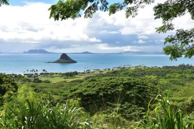 Bir kısmen bulutlu gün Oahu Hawaii Pasifik Okyanusu şapka Adası