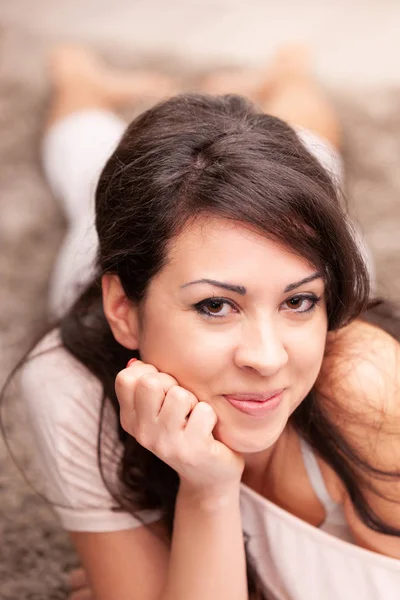 Waiting Wanting Woman Portrait She Her Living Room Waiting Something — Stock Photo, Image