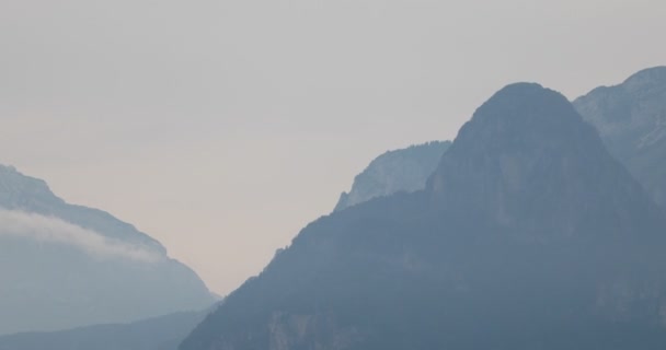 Panoramic view of mountain peaks in Italy — Stock Video