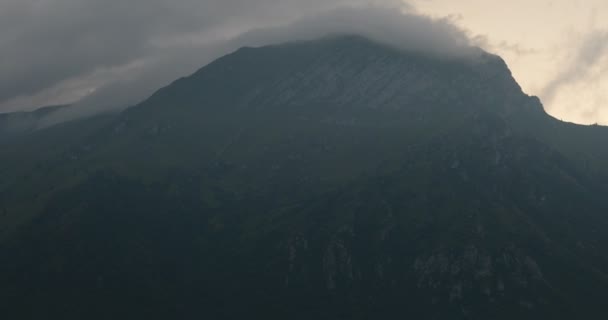 Panning Shot Italian Alps Ridges Valley Hand Camera — Stock Video