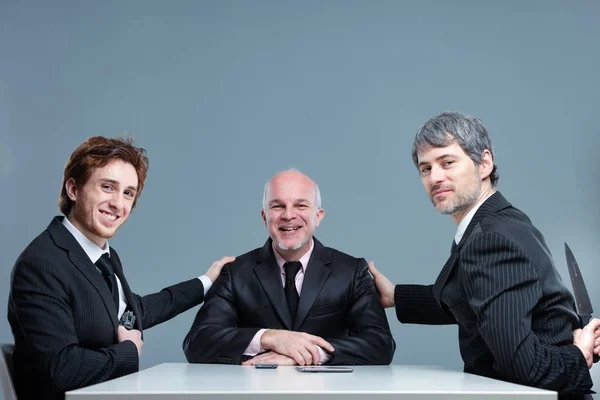 Smiling successful business team posing together — Stock Photo, Image