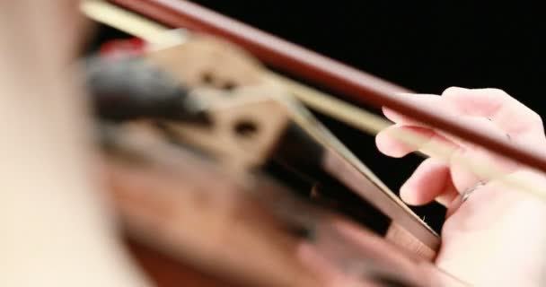 Violinista tocando - close-up de suas mãos — Vídeo de Stock