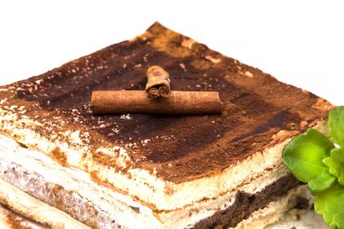 beyaz izole leziz tiramisu