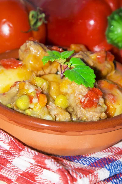 Guisado Carne Mesa — Fotografia de Stock