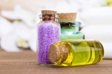 yağlar, banyo tuzları ve sabunlar. Spa konsept