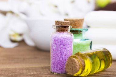 yağlar, banyo tuzları ve sabunlar. Spa konsept