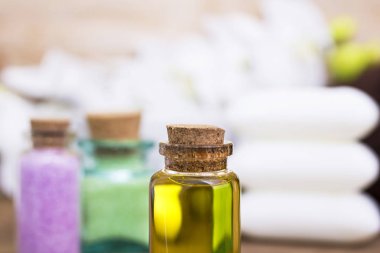 yağlar, banyo tuzları ve sabunlar. Spa konsept