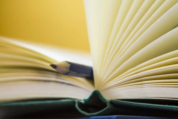 Open Book Pen Stack Books — Stock Photo, Image