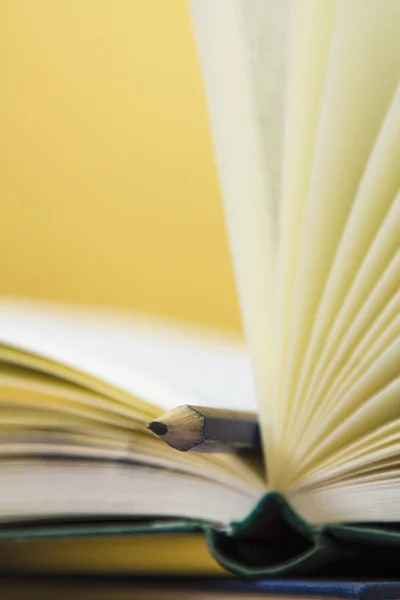 Open Book Pen Stack Books — Stock Photo, Image