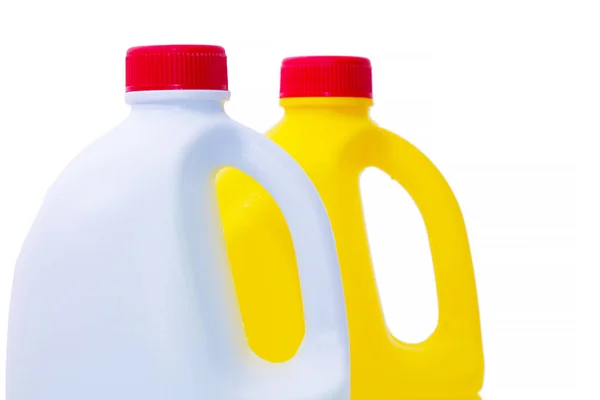 Czyszczenie Butelek Detergent Białym Tle — Zdjęcie stockowe