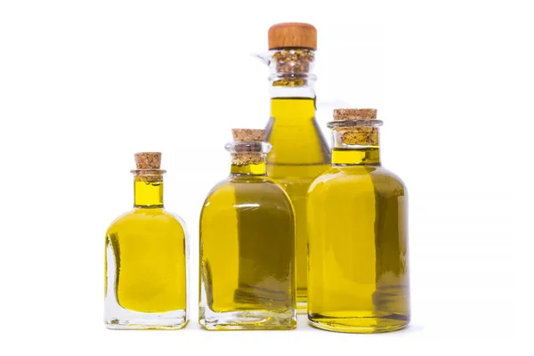 Bottiglie Olio Extravergine Oliva Isolate — Foto Stock